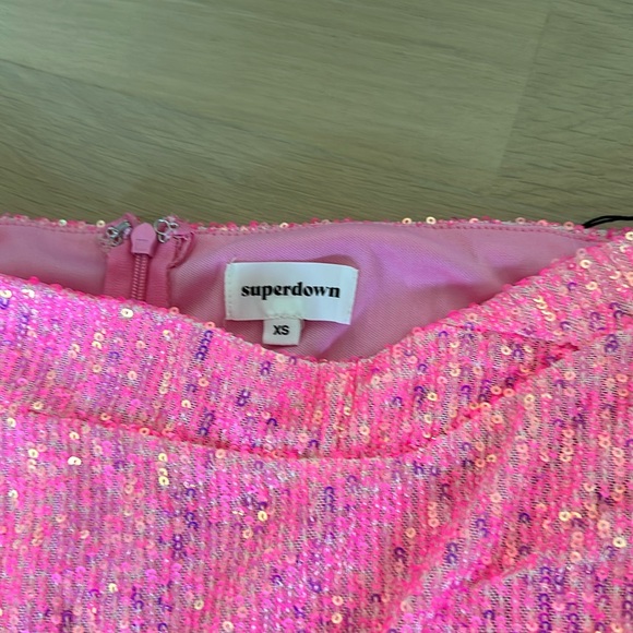 REVOLVE superdown pink sequin mini skirt - Picture 2 of 6